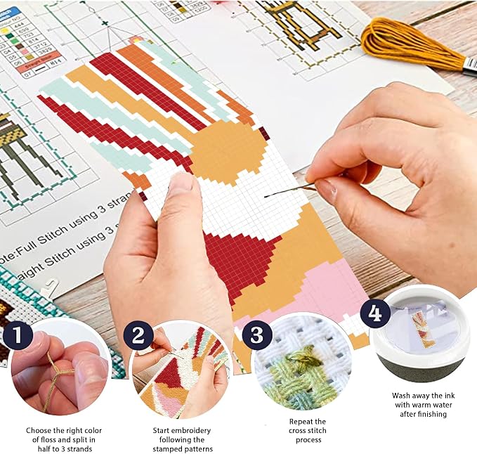 ACRNIGHEET 6PCS Cross Stitch Bookmark Kit - Image 4