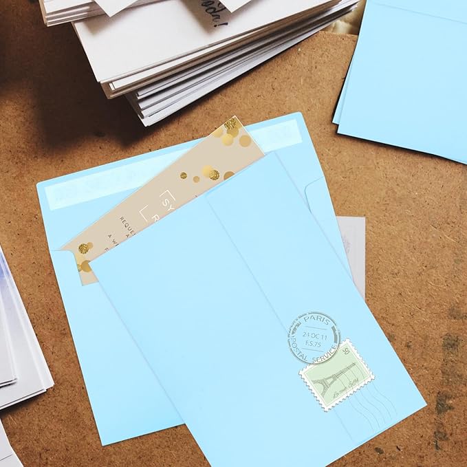 50 Packs Blue 5x7 Envelopes, A7 Invitation Envelopes Self Seal - Image 6