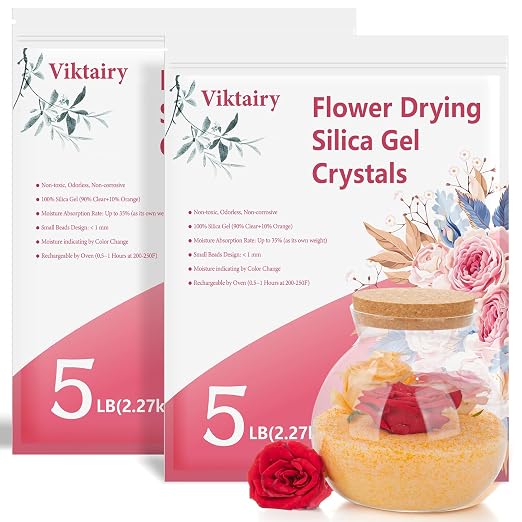 10 LBS Silica Gel Flower Drying, Reusable Color Indicating Flower Drying Silica by Viktairy