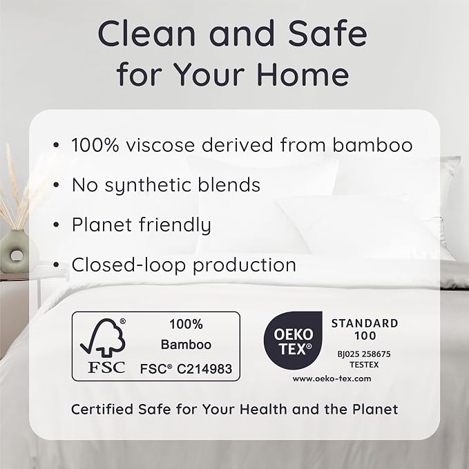 Bambaw 100% Viscose Derived from Bamboo King Size Sheets Set – 4pcs Cooling - Image 6