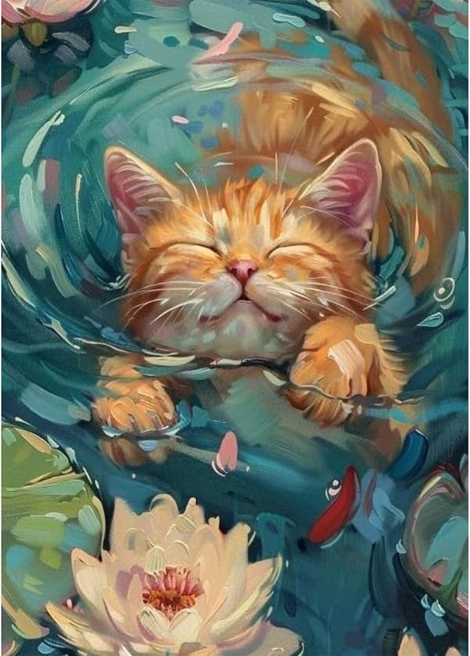 VeGuude Diamond Art Kits for Adults, Full Drill Van Cute Cat Diamond Painting by VeGuude
