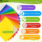 VINYL FROG Permanent Vinyl Bundle 12‘’x12'' Glossy Adhesive Vinyl 14 Sheets 12 - Image 3