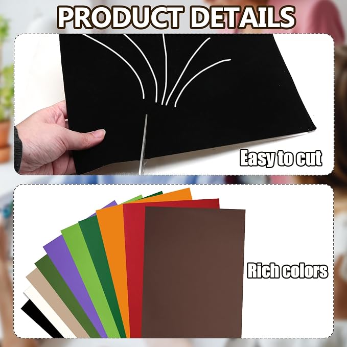 Biaungdo 6 Pcs 8 x 12 Inch Felt Fabric Sheets, - Image 3