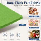 12" x 12" Felt Sheets for Crafts, 2mm Stiff Felt Fabric, Moss Green - Image 2