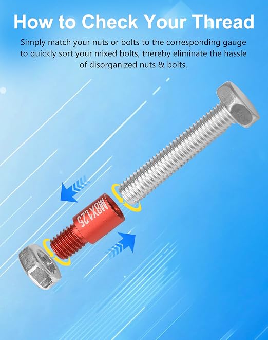 55Pcs Thread Checker, Nut and Bolt Measuring Tool, Bolt Size and Thread Gauge - Image 4