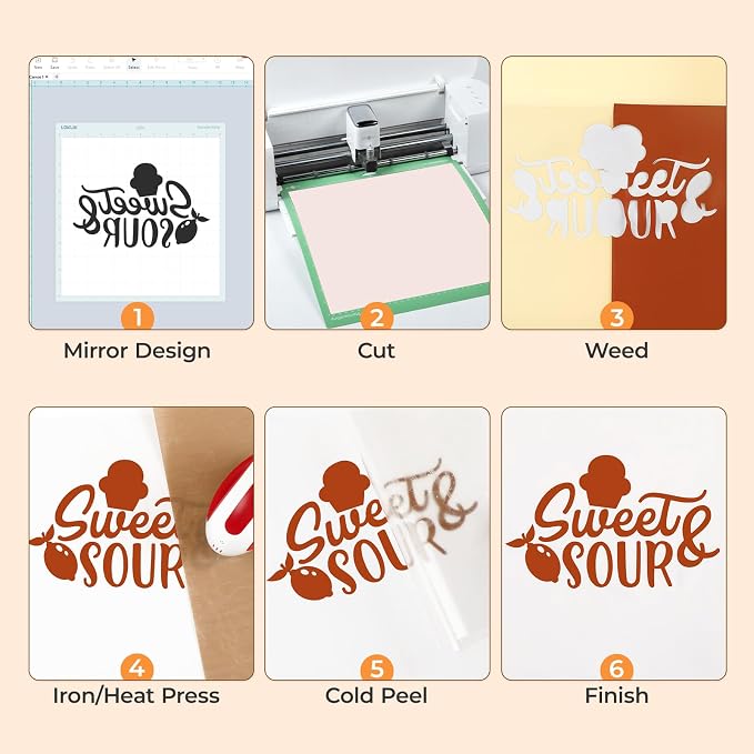 HTVRONT Orange Heat Transfer Vinyl, 13 Pack, Compatible - Image 3