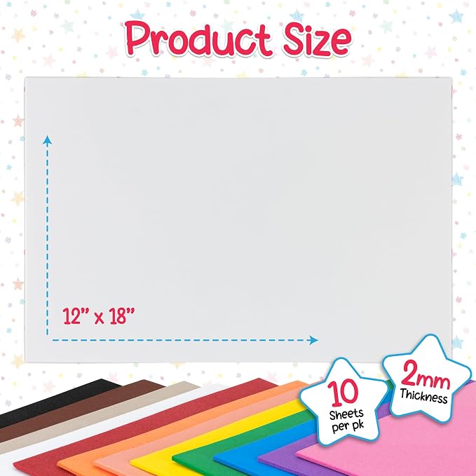 Hygloss Sheets Colorful Foam for DIY Arts & Craft, 10 Piece - Image 3