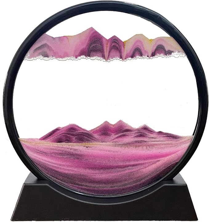 SOFLIY 3D Dynamic Sand Art Liquid Motion, Moving Sand Art Picture Round Glass by Unknown