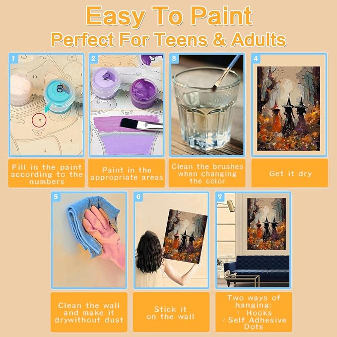 Halloween Framed Paint by Numbers Kits - Image 7