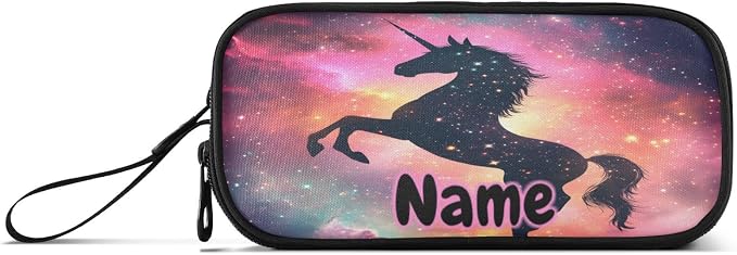 Custom Unicorn Galaxy Sky Pencil Case Box Boys Girls Personalized Name Large - Image 6