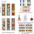 INFUNLY 6 Set Fox Reading Cross Stitch Bookmark Kit DIY Cross Stitch Kit - Image 2