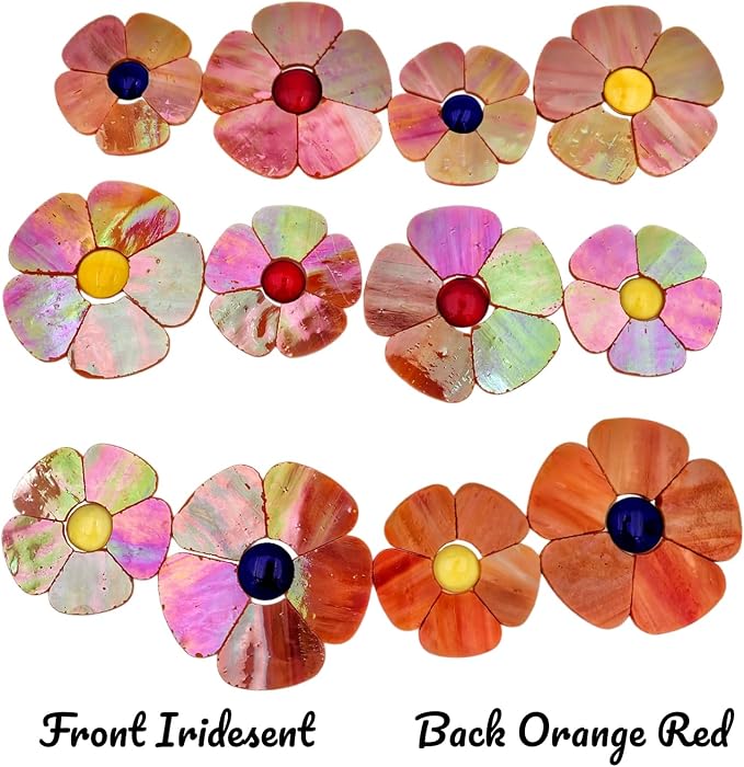 Esweny 12 Flower Stained Glass Mosaic Tiles - Image 2