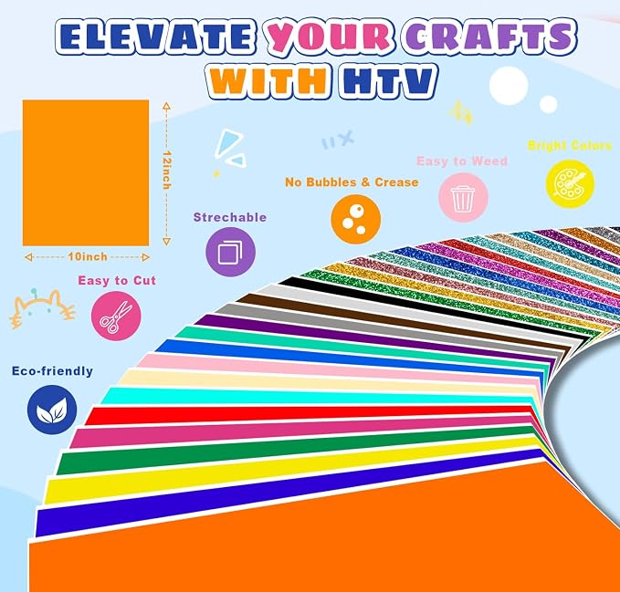 36 Pack HTV Heat Transfer Vinyl Sheets - Image 9