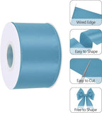 Dusty Blue 2.5 Inch 25 Yards Satin Wired Ribbon Easter Ribbons - Image 3