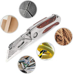 WORKPRO Quick-Change Utility Knife, Classical Retro Style Wood Grain Handle - Image 6