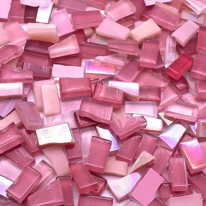 LITMIND Pink Mixed Irregular Glass Mosaic Tiles - Image 2