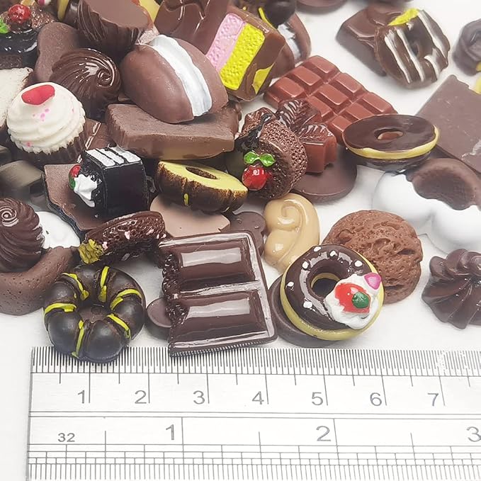 Chenkou Craft 50pcs Lots Mix Assorted Brown Craft DIY Flatbacks Resin Flat Back - Image 3