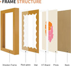 5x7 Picture Frame with Real Glass, Wooden cute 5 x 7 Photo Frame with Wavy Mat - Image 5