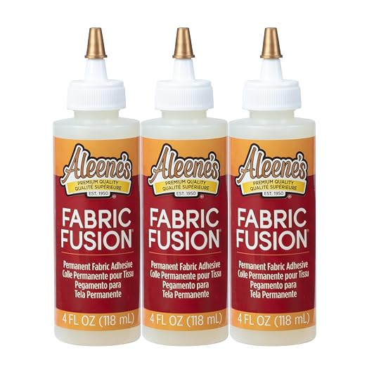 Aleene's Fabric Fusion Glue 4 oz 3-Pack, Permanent and Washable Adhesive by Aleenes