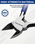 WORKPRO 6 Pack Wire Cutters, 6 Inch Precision Flush Cutters, Spring Loaded Side - Image 3