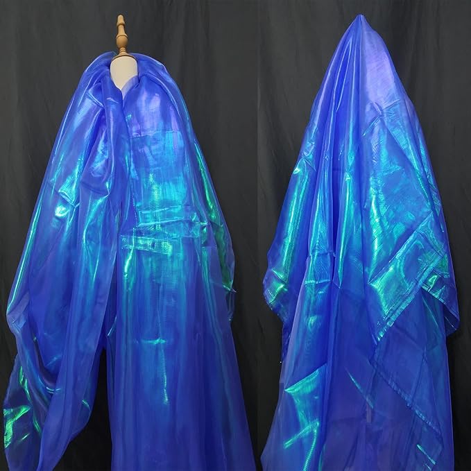 Royal Blue Iridescent Organza Fabric - Image 3