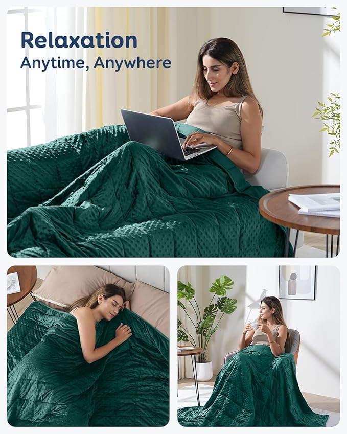 Kivik Cooling Weighted Blanket for Adults, 20 lbs Breathable Minky Dot Heavy - Image 6