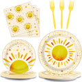 96 Pieces First Trip Around The Sun Decorations Sunshine Birthday Party Plates by Tevxj