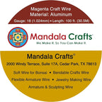 Mandala Crafts 18 Gauge Magenta Anodized Aluminum Craft Wire, 100 FT | Colored - Image 3
