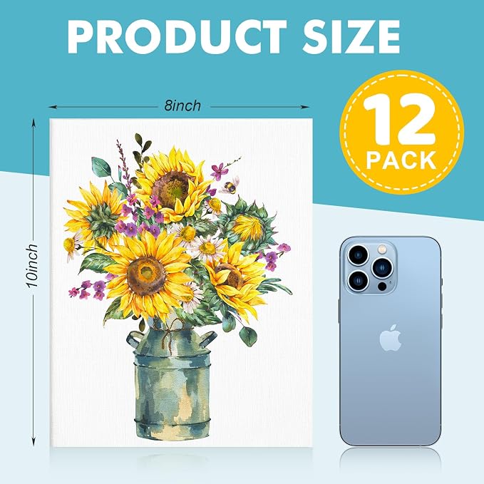 ESRICH 8x10 Canvas for Painting, 12 Pack Canvas Boards for Painting Primed Acid - Image 2
