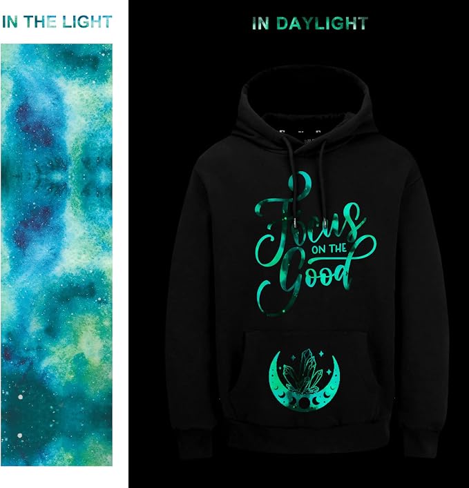 Tintnut Green Galaxy Glow in the Dark HTV Vinyl, stretch washable, suitable - Image 6