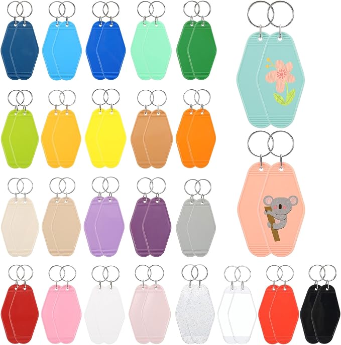Yoption 50pcs Blank Motel Keychain Bulk by Yoption