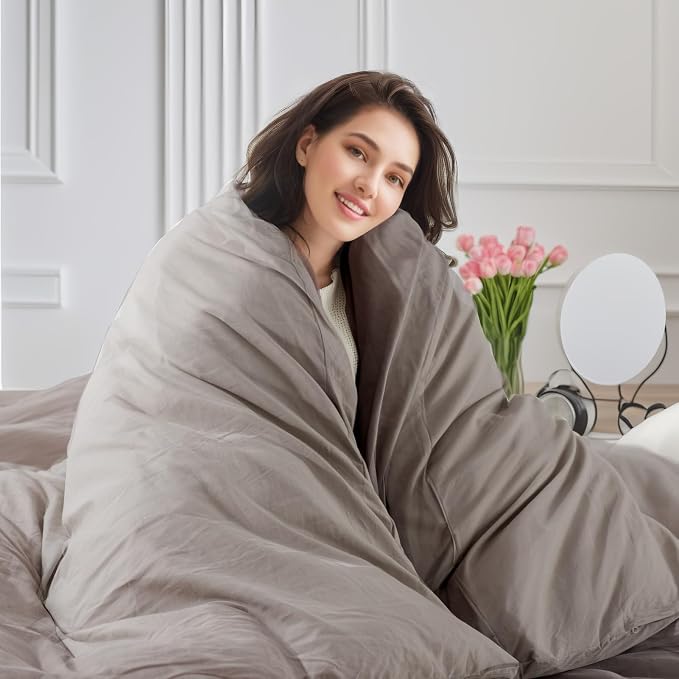 NEXHOME PRO Duvet Cover Set 100% Washed Cotton Super King 108"x98", Organic - Image 7