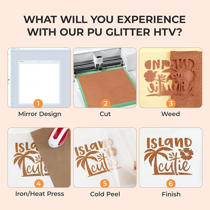 HTVRONT Bronze Glitter HTV Vinyl Roll - Image 4