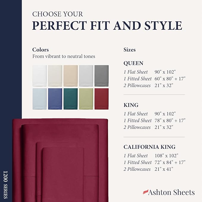 100% Egyptian Cotton Queen Size Sheets Set - Image 8