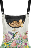 Hummingbird Handy Clothespin Bags Floral Space-Saving Clothespin Storage Hanger Bag, Hanging Storage Organizer with Hanging Rope for Home Outdoor Supply
