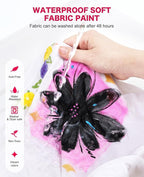Fabric Paint, 20 Colors Permanent Soft Fabric Paint Set - Image 4