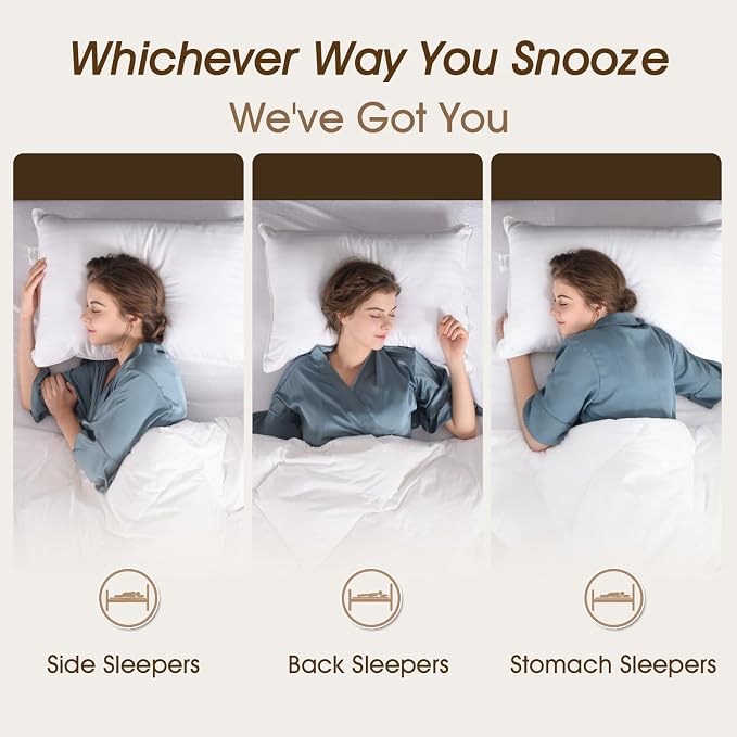 downluxe Standard Size Pillows Set of 4 – Premium Down Alternative Bed Pillows - Image 3