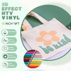 Tintnut Summer Green Puff Heat Transfer Vinyl Roll, easy cut & weed, stretch - Image 2