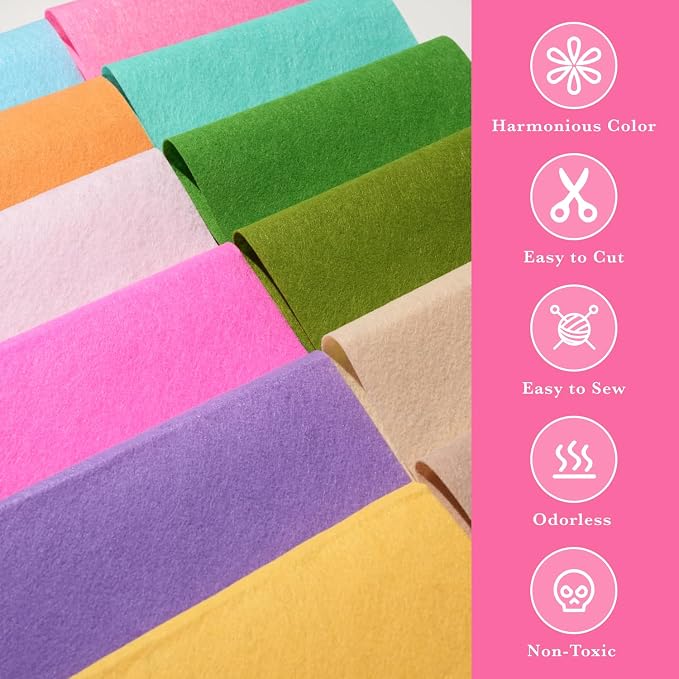 Phantomon 8" x 35" Felt Fabric Sheets, 1mm Sturdy Nonwoven Felt Rolls, Large - Image 4