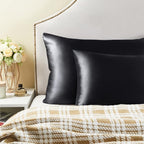 BEDELITE Satin Pillowcase with Zipper 4 Pack, Dark Grey Pillow Cases Queen Size - Image 6