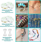 PAXCOO 2278Pcs Crystal Beads for Jewelry Making Supplies, 48 Colors Ring Making - Image 4