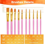 Paint Brushes Set, 16 Pack 160 Pcs Round-Pointed Tip Paintbrushes Nylon Hair - Image 5