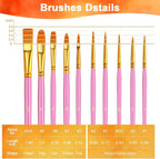 Paint Brushes Set, 24 Pack 240 Pcs Round-Pointed Tip Paintbrushes Nylon Hair - Image 5