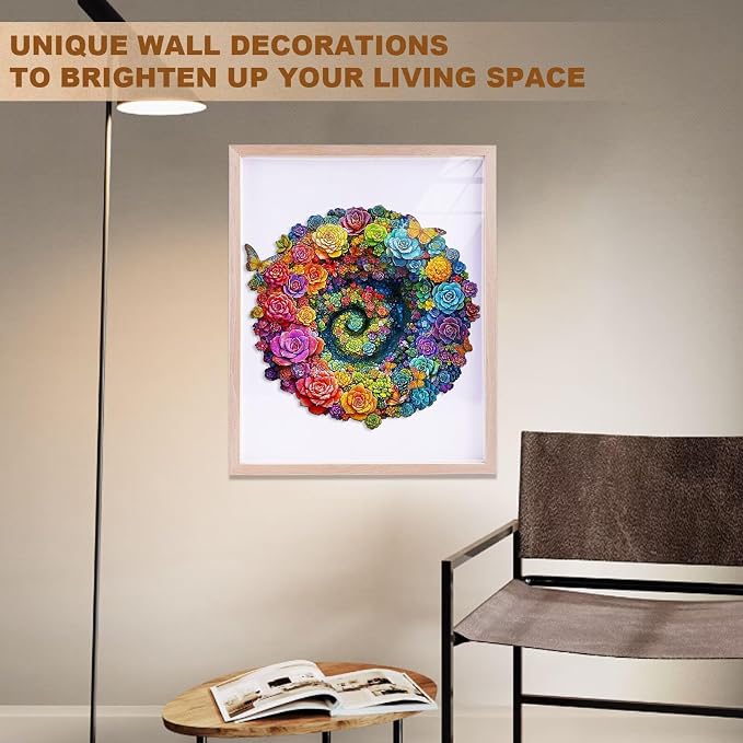 Rainbow Vortex Succulents Puzzles Adults Gifts Wooden 240 Pieces 13.4 * 12.7in - Image 8