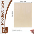 24 Pcs Baltic Birch Plywood, School DIY Projects, CNC Cutting, and Wood Burning - Image 2