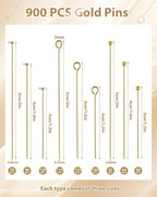 FIVEIZERO 900 PCS Eye Pins and Flat Head Pins - Image 2