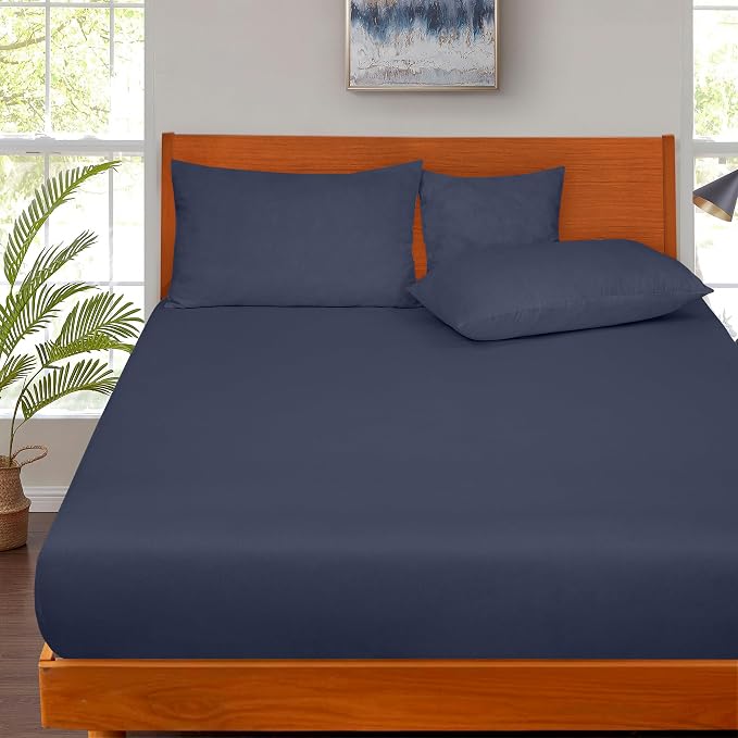 ROYALE LINENS 300 Thread Count 100% Long Staple Combed Cotton Fitted Sheet Queen - Image 5