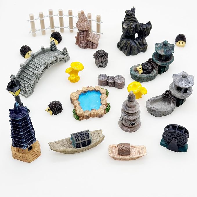 Cayway Outdoor Fairy Garden Miniatures Mini Zen Garden Accessories, Artificial - Image 5