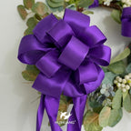 HUIHUANG Purple Wired Ribbon 2.5 inch Purple Satin Wire Edge Ribbon - Image 7