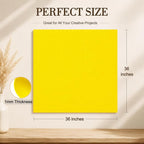 Bright Yellow Large Felt Fabric 36" x 36", 1mm Stiff Felt Sheet, Nonwoven Fabric - Image 3